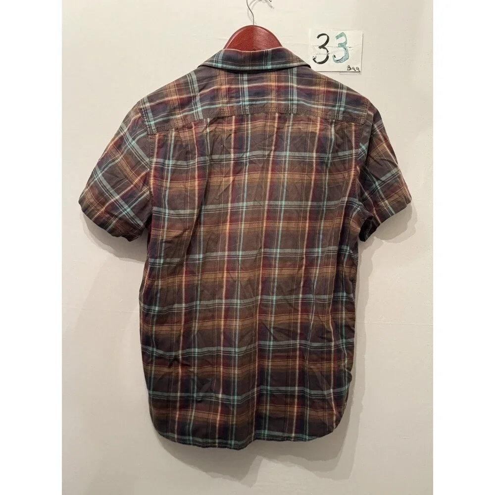 The North Face Shirt Mens M Brown Plaid Short Sleeve Button Up Hiking Outdoor